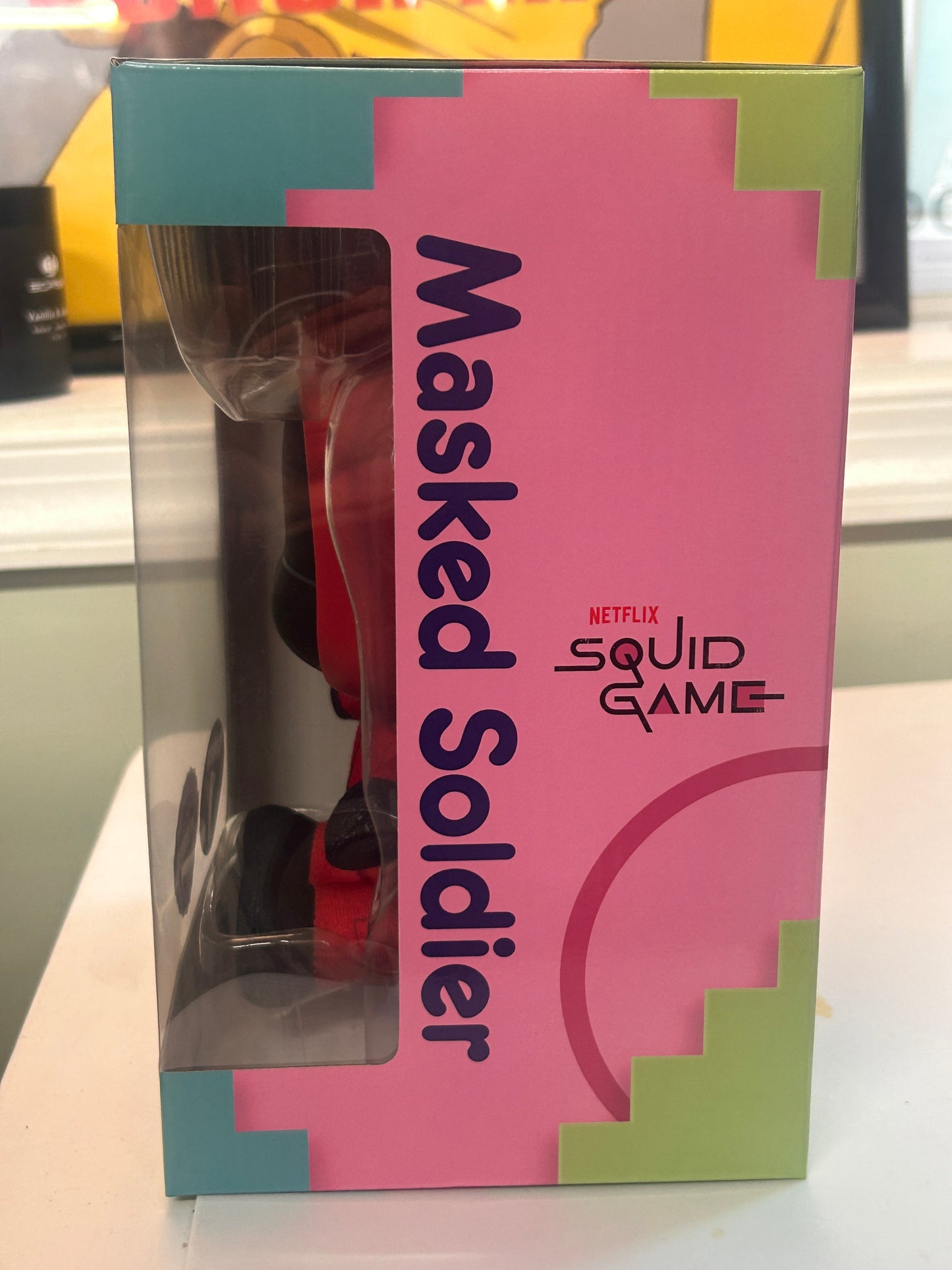 Figure Key Squid Game Masked Soldier Triangle Vinyl Head Moveable Plush