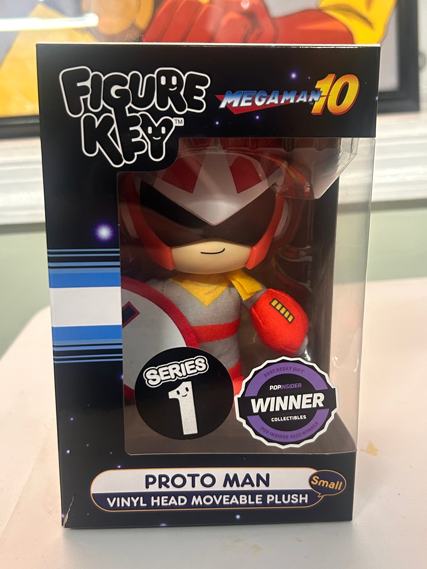 Figure Key Mega Man 10 Proto Man Series 1 Small Vinyl Head Moveable Plush
