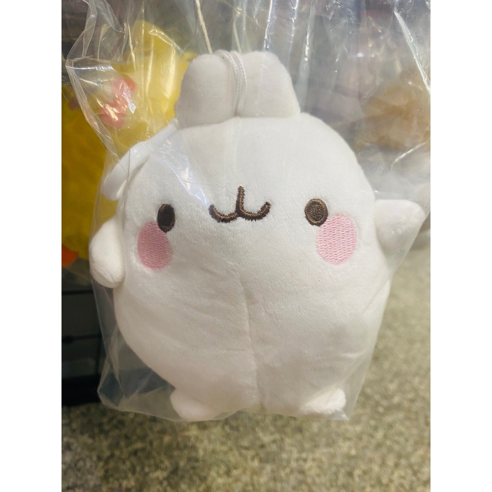 White Molang Plush Bag Clip