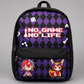 2014 No Game No Life Anime Backpack Purple Black Sentai Filmworks Great Eastern