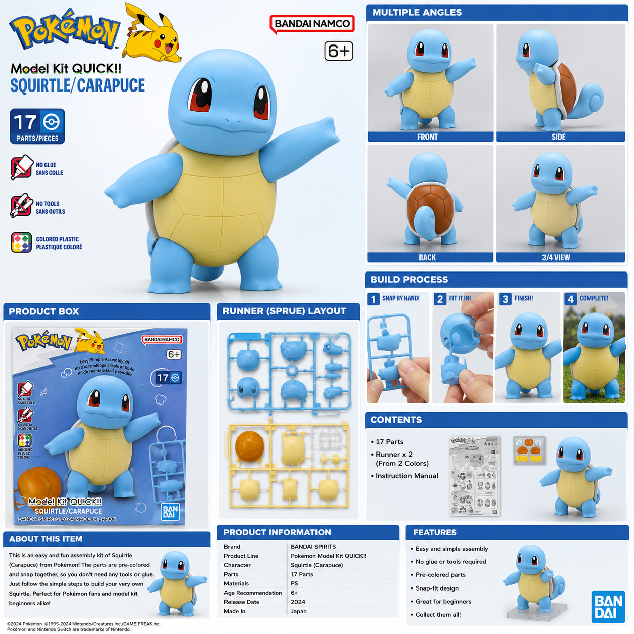 Pokemon Squirtle Quick Model Kit