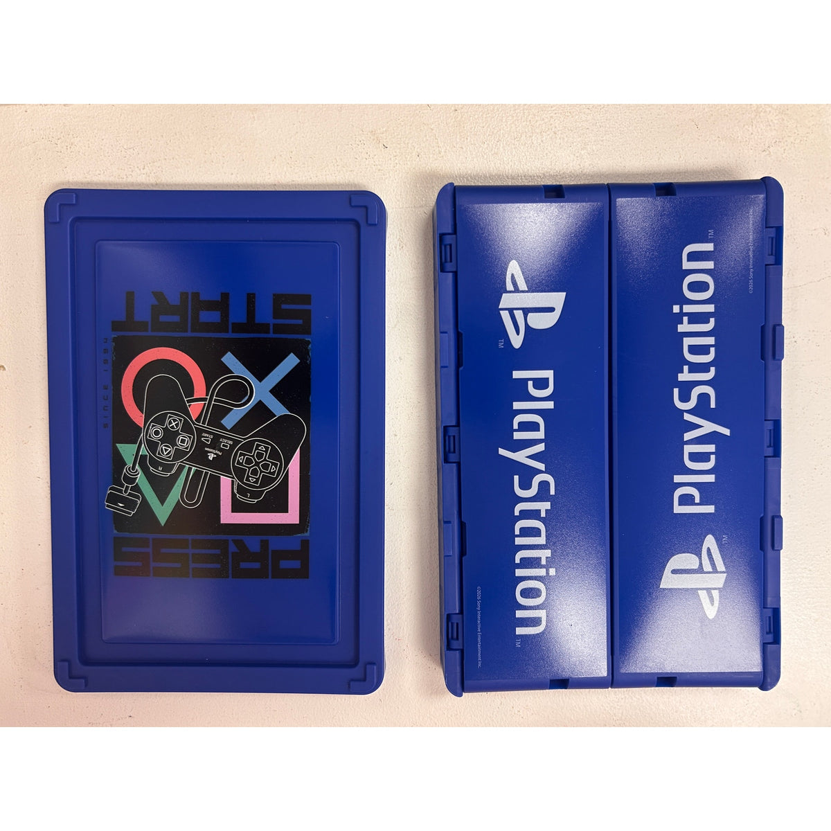 PlayStation Blue Folding Storage Crate with Lid – Press Start Design