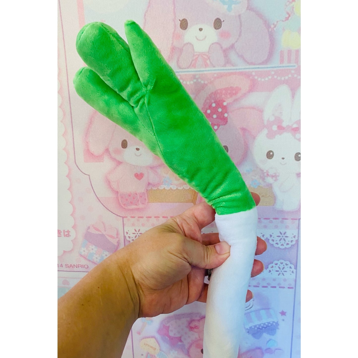 Peluche flexible de puerro y cebolla verde grande