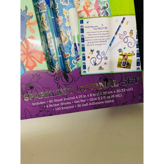 Disney Stitch Sparkling Journal Set