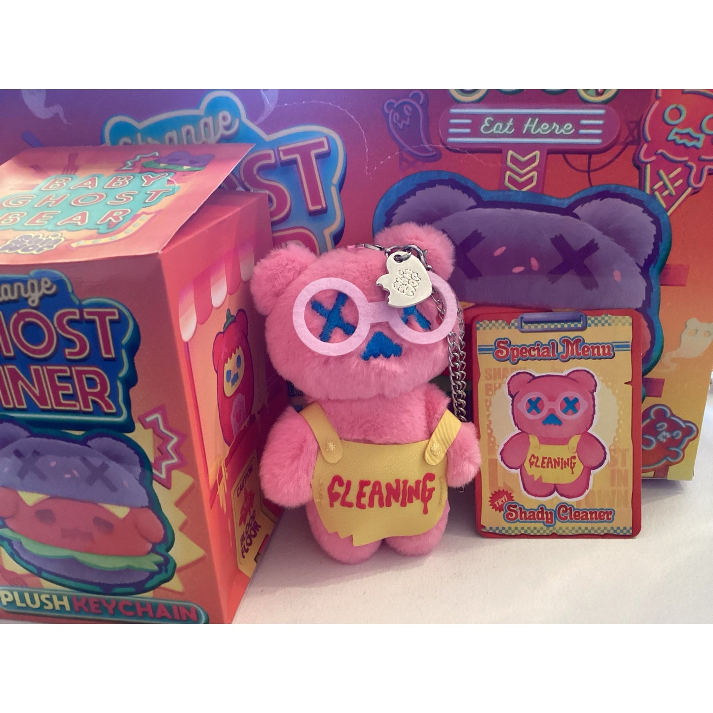 F.Un x Shinwoo Strange Ghost Diner Plush Keychain Blind Box “Shady Cleaner”