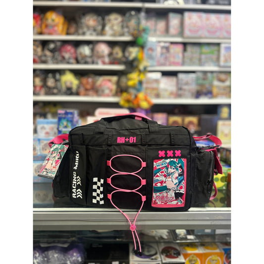 Racing Miku Black & Pink Anime Duffel Bag