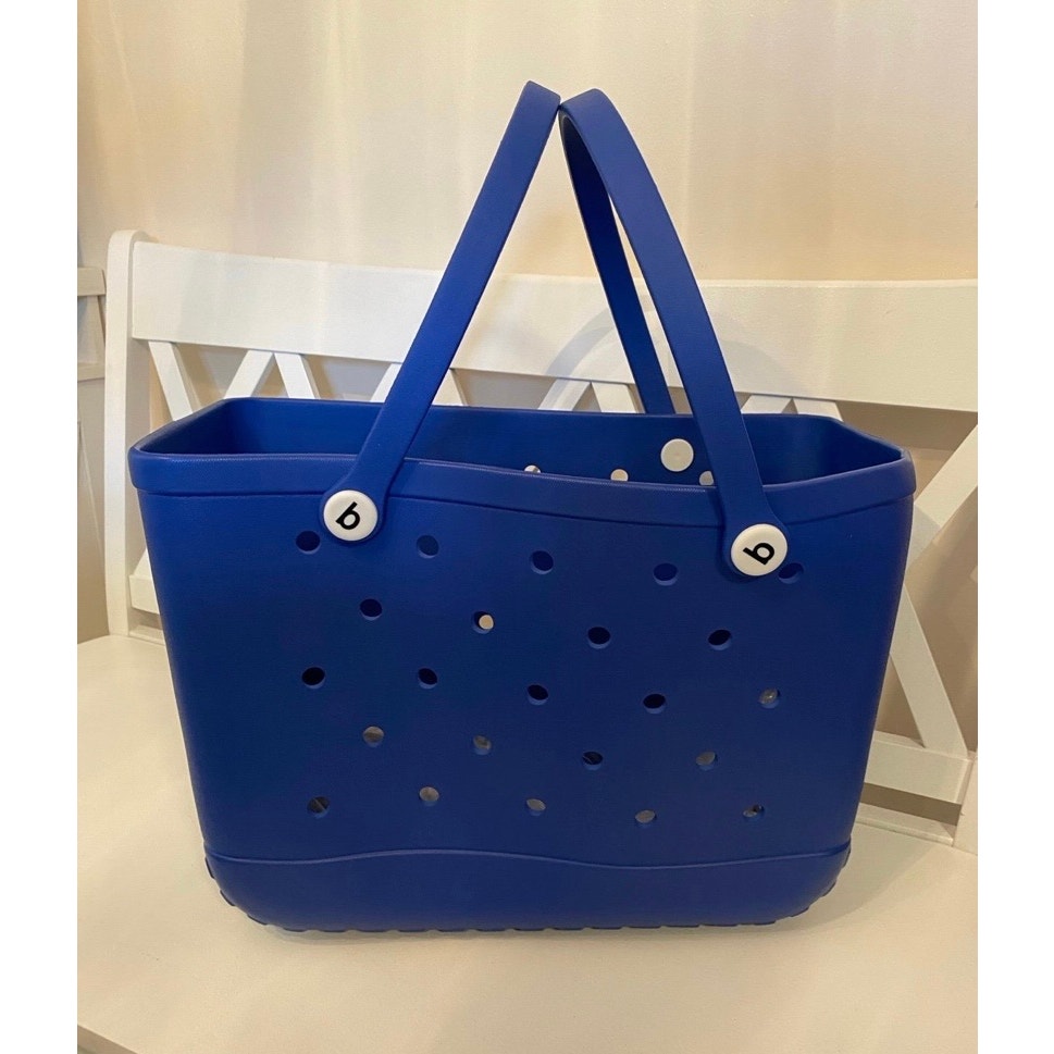 Extra Large Royal Blue Beach Bag Jibbitz Charm Tote