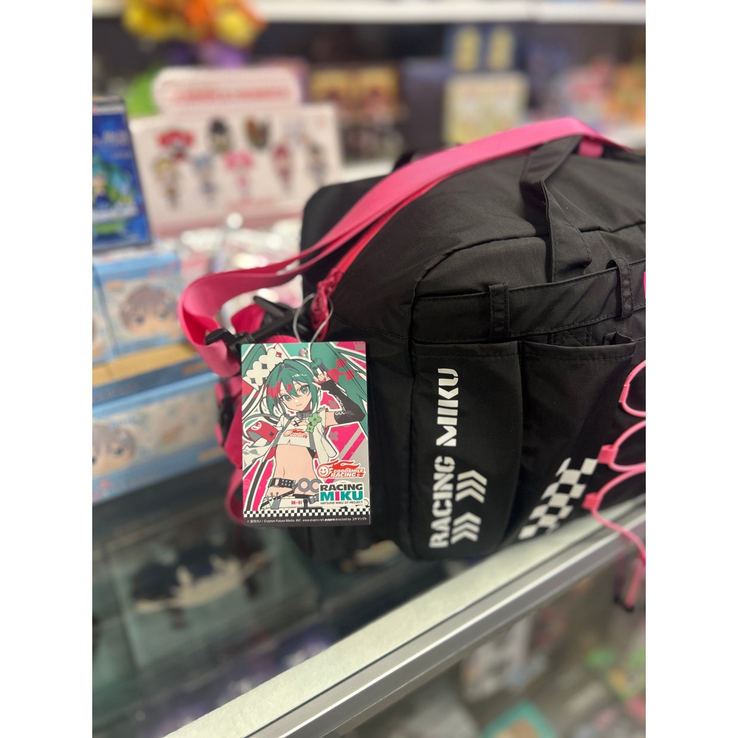 Racing Miku Black & Pink Anime Duffel Bag