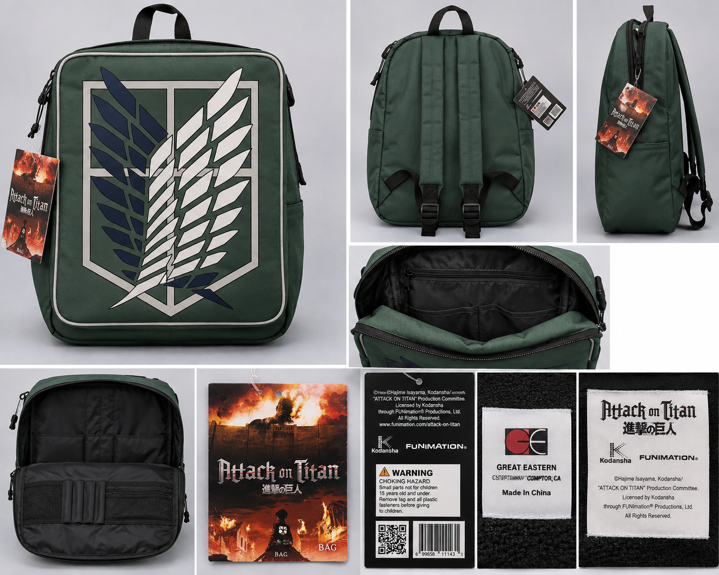 Attack on Titan Survey Corps Wings of Freedom Green Backpack – Great Eastern Entertainment