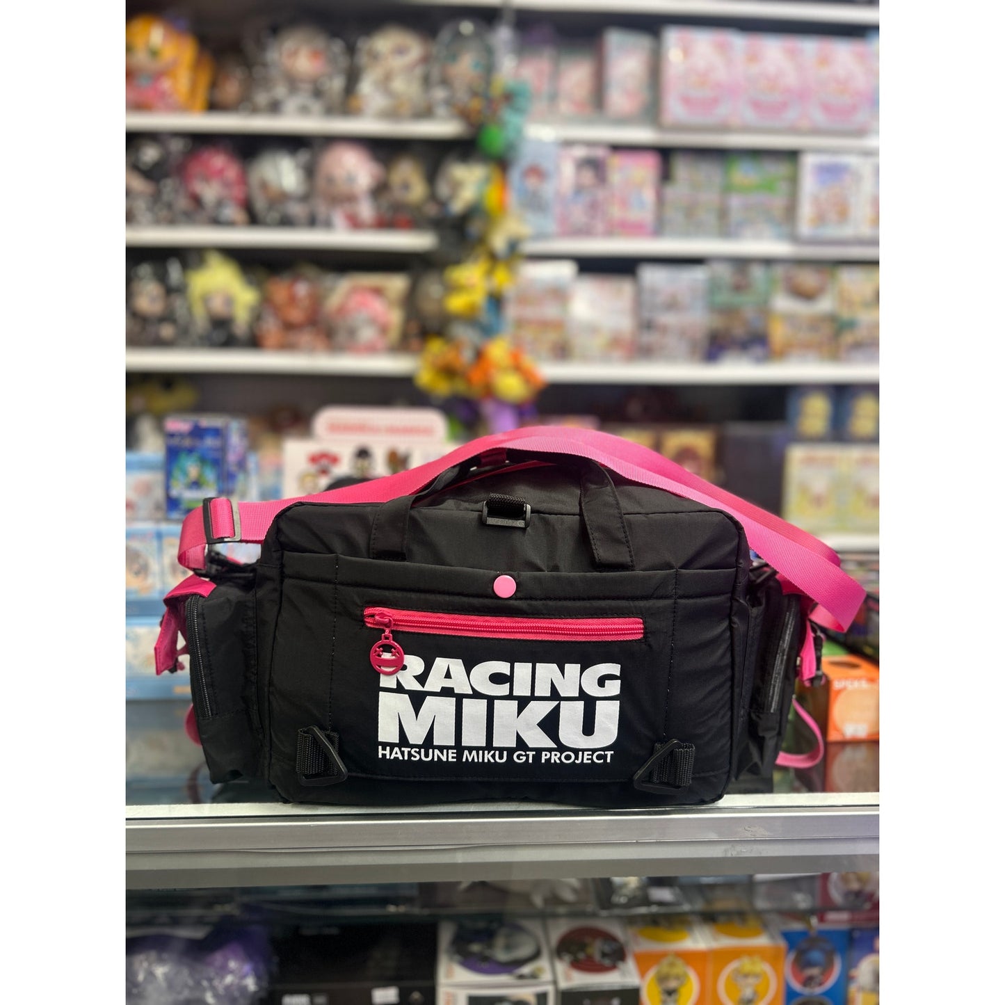 Racing Miku Black & Pink Anime Duffel Bag