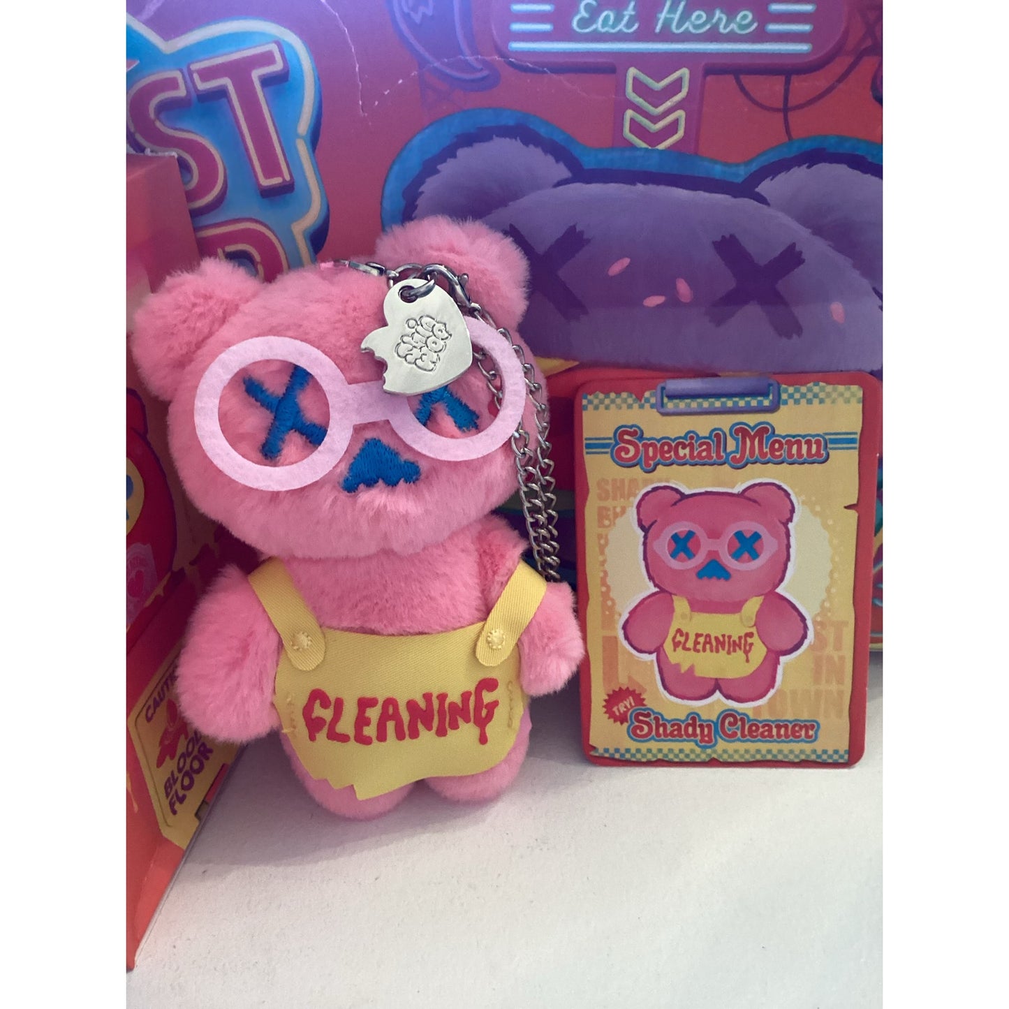 F.Un x Shinwoo Strange Ghost Diner Plush Keychain Blind Box “Shady Cleaner”