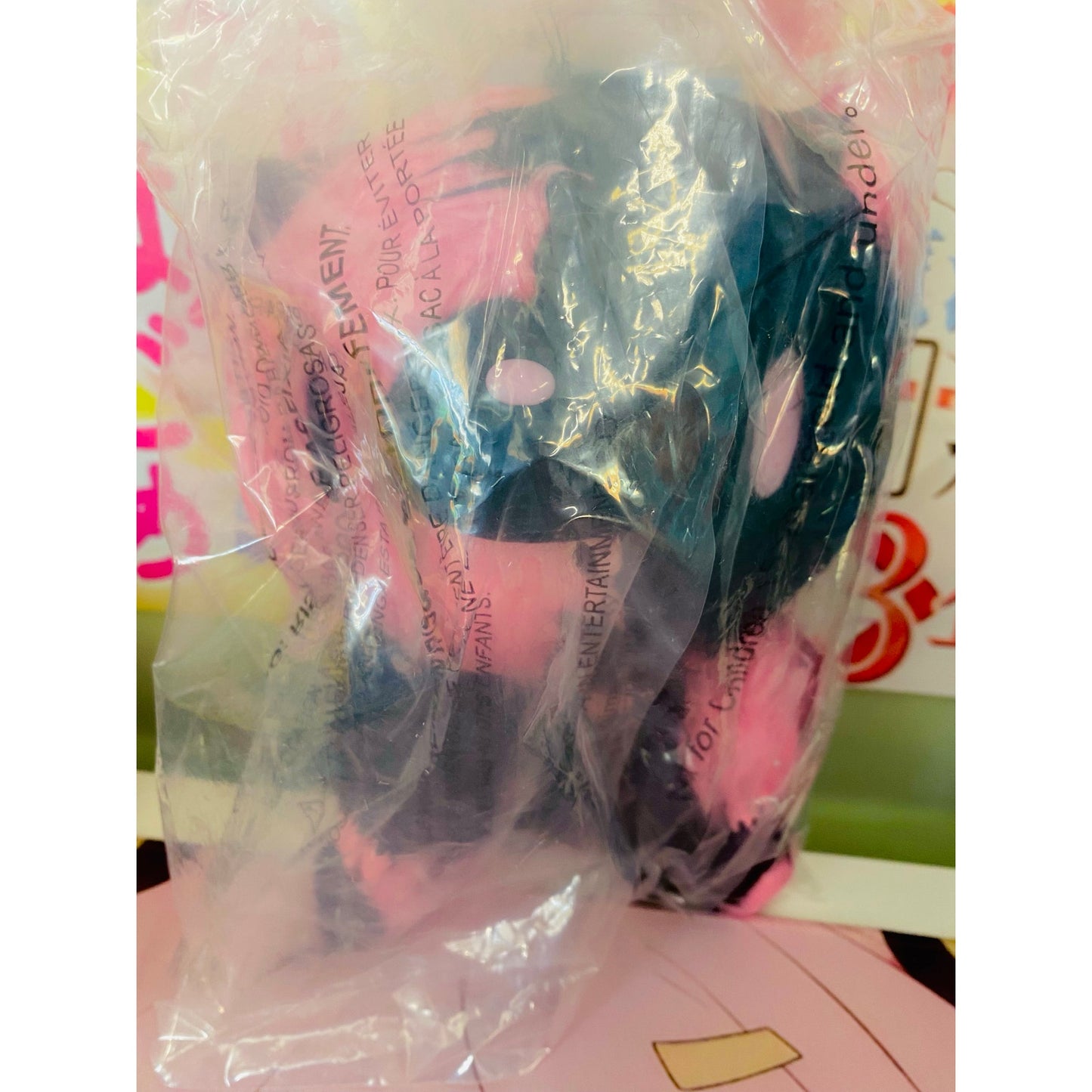 Gloomy Bear Black & Pink Long Haired Sitting Plush