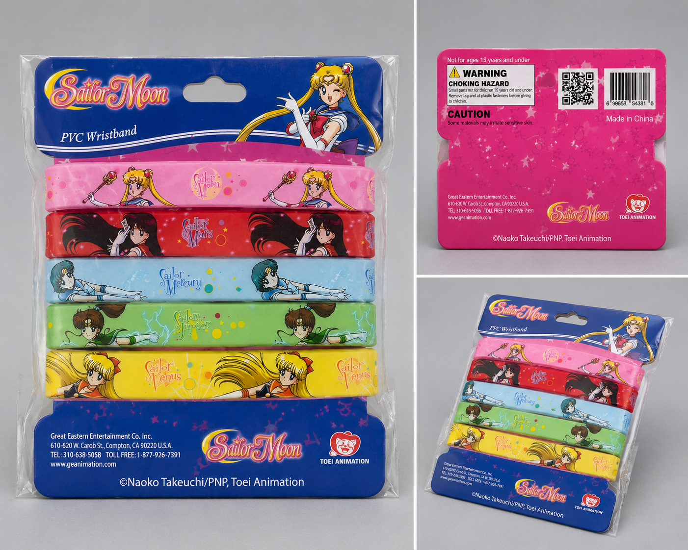 Sailor Moon PVC Wristband Set – 5 Pack