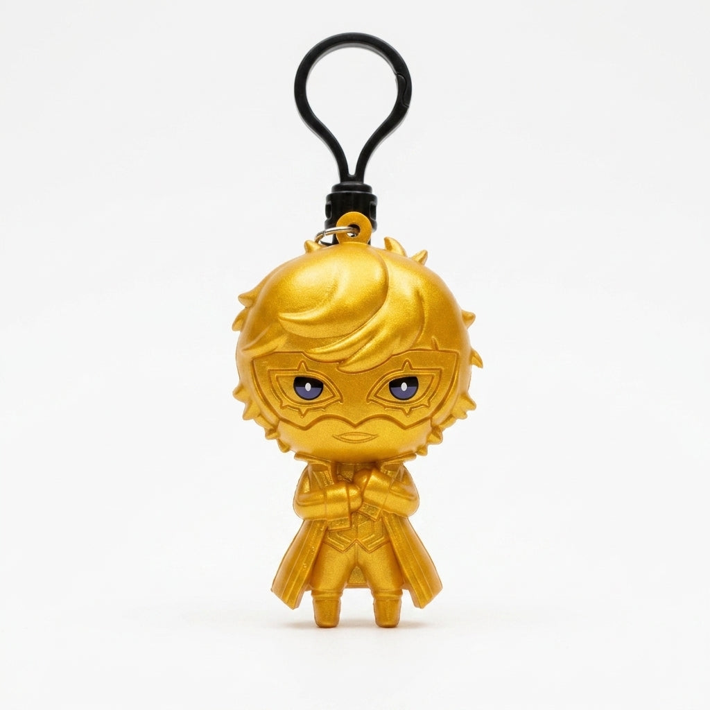 Persona 5 Tactica Gold Joker Chase Figural Bag Clip - Studio product photo on pure white background