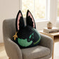 Teyvat Zoo Tighnari plush cushion on a modern grey armchair in a cozy living room