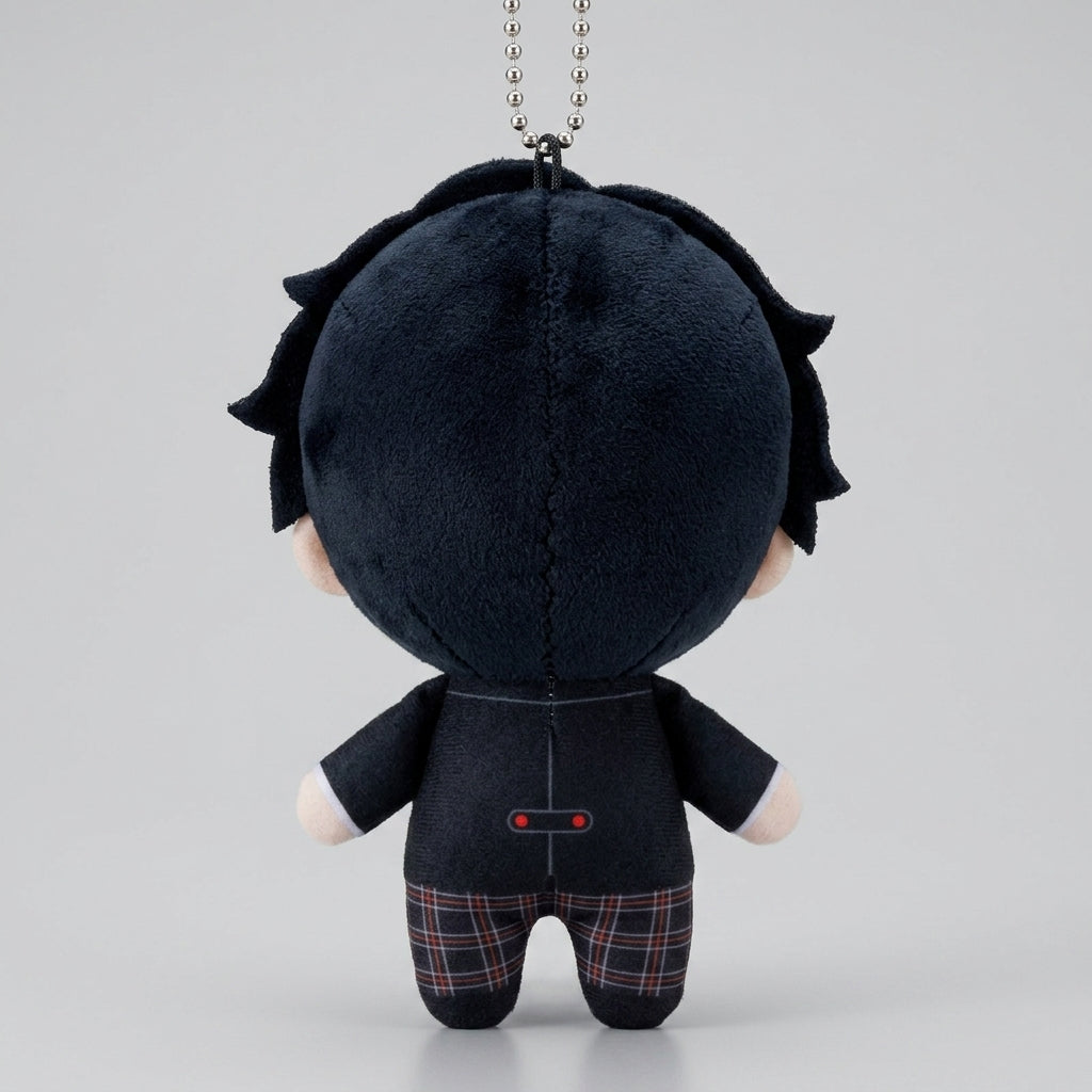 Persona 5 Royal Joker Plush Keychain - Rear view showing stitching and ball chain