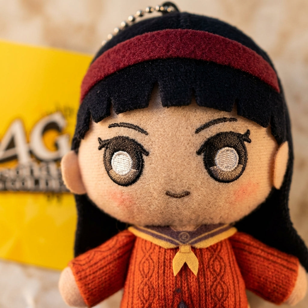Official Persona 4 Golden Yukiko Amagi Plush Keychain Close-up Embroidery