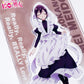 Close-up of the detailed print and clear edges of the Mei Meido acrylic standee