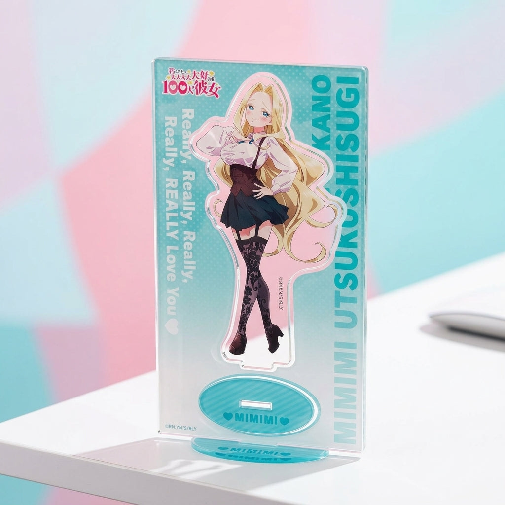 Mimimi Utsukushisugi Anime Acrylic Stand - Fully Assembled Studio Display